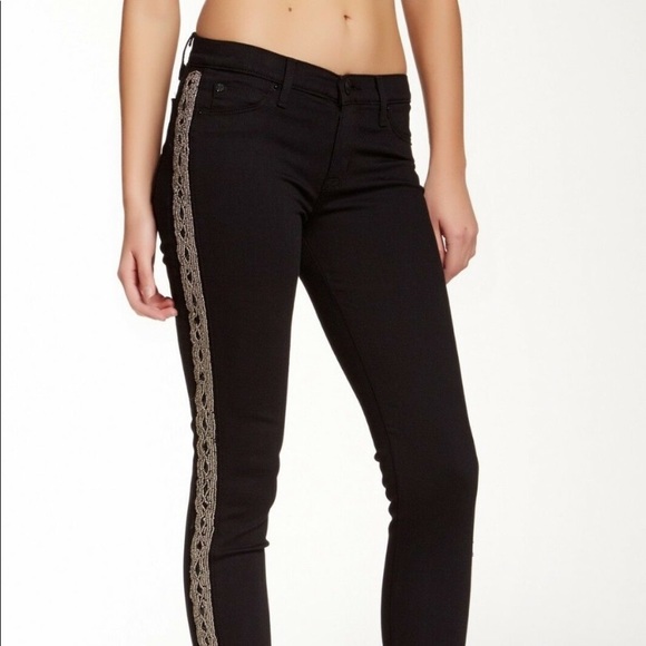 Hudson Jeans Denim - Hudson jeans Luna size 31, cropped, blinged out stripe down the legs, stretch 💎